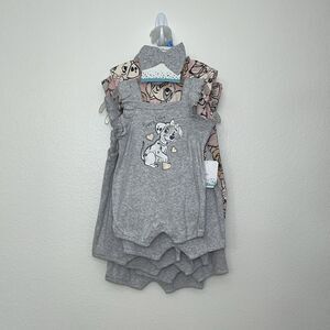 Disney 101 Dalmatian 3pc Romper set, Lion King, chipmunks Chip&Dale